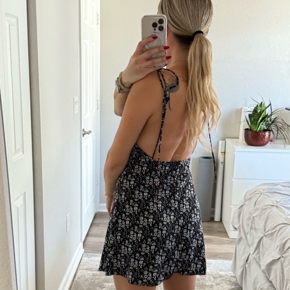 Beginning Boutique Black and White Backless Dress